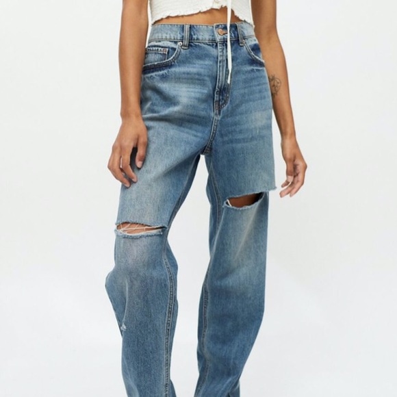 Urban Outfitters BDG Loose Straight Jean Distressed Blue Denim - Picture 3 of 7